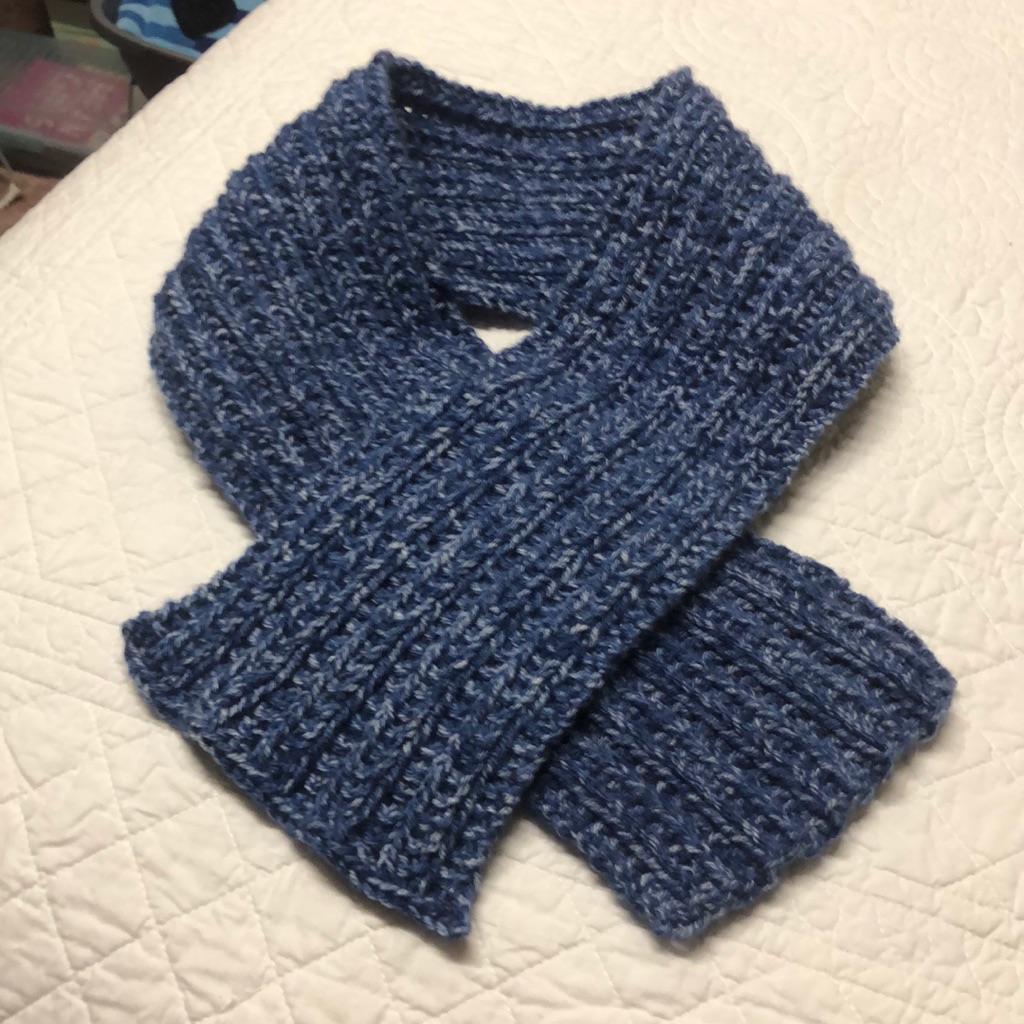 Hand Knit Denim Scarf Lion Brand 100 Acrylic